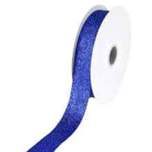 Ribín Snáithín Poileistear Préimhe le haghaidh Ribín Maisiúil, Glitter Miotalach 0.875 Orlach x 25 Slat Téip Cheardaíochta Gan Sreang, Ribín