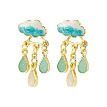 Rainy Day Cloud Earrings Cloud Rain Earrings Stud Earrings Advanced Cute Fresh Water Drop Earrings Jewelry-MXBC