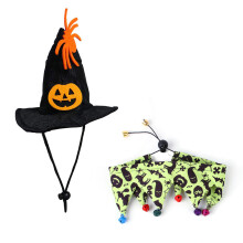 Fantasia de Halloween para Pets, Chapéu Ajustável para Pets, Material de Poliéster de Alta Qualidade, Preto