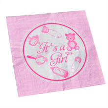 Willkommen, kleiner Schatz! Biologisch abbaubare Papierservietten für Gender-Reveal-Partys, strapazierfähig (2-lagig), elegantes Foliendesign,