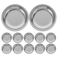 12Pcs Round Tea Bag Dish Stainless Stee(6*6*0.9cm)l Holder For Home Office Use Prevent Drips With Elegant Style