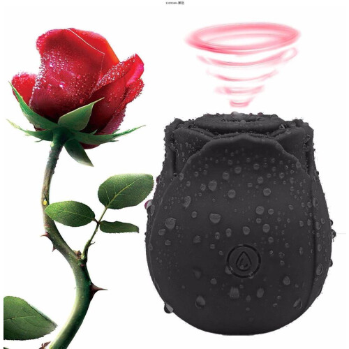 (Black)2024 Rose For Women Mini Massager Stress Relief 10 Modes