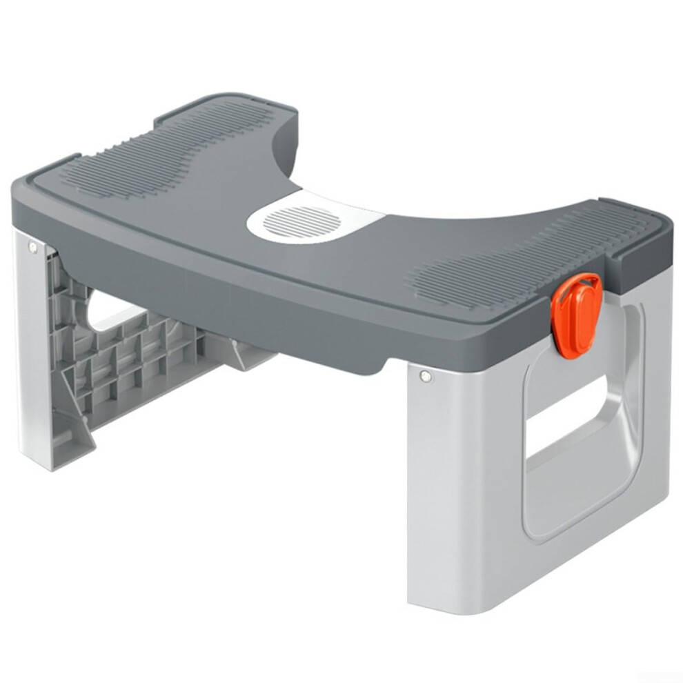 Grey Foldable Toilet Squat Stool 35 Ergonomic Nonslip Bathroom Footrest For Adults Colon Health