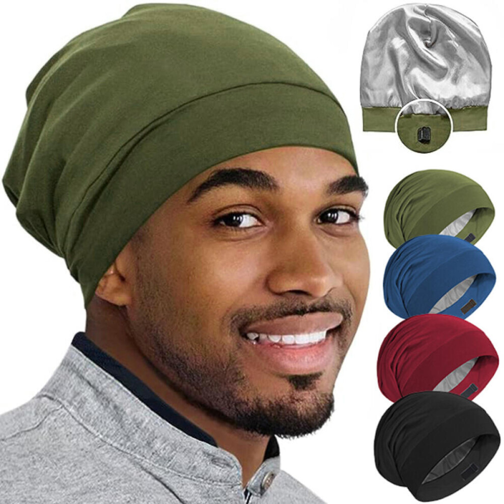 Women's Black (Olive)Bonnet Silk Bonnet For Sleeping Satin Bonnet Hair Bonnets Silk Sleep