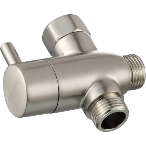 Duschverteilerventil, gebürstetes Nickel, G1/2" Messing, Absperrventil für Dusche