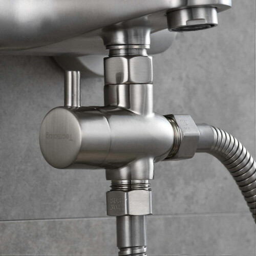 Duschverteilerventil, gebürstetes Nickel, G1/2" Messing, Absperrventil für Dusche 2