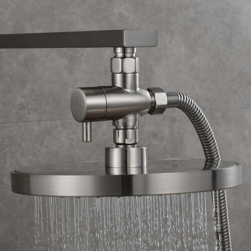 Duschverteilerventil, gebürstetes Nickel, G1/2" Messing, Absperrventil für Dusche 1