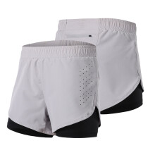 2-in-1 hardloopshorts voor actieve mannen, sneldrogende workoutshorts met ingebouwde compressievoering, vochtregulerende stof, ademende