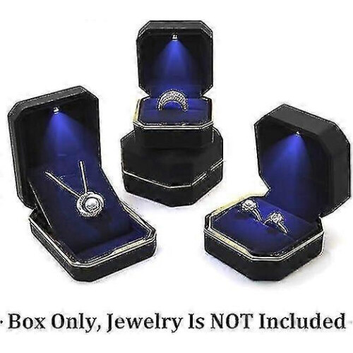 Engagement ring box with LED light compatible with wedding proposal gift 2