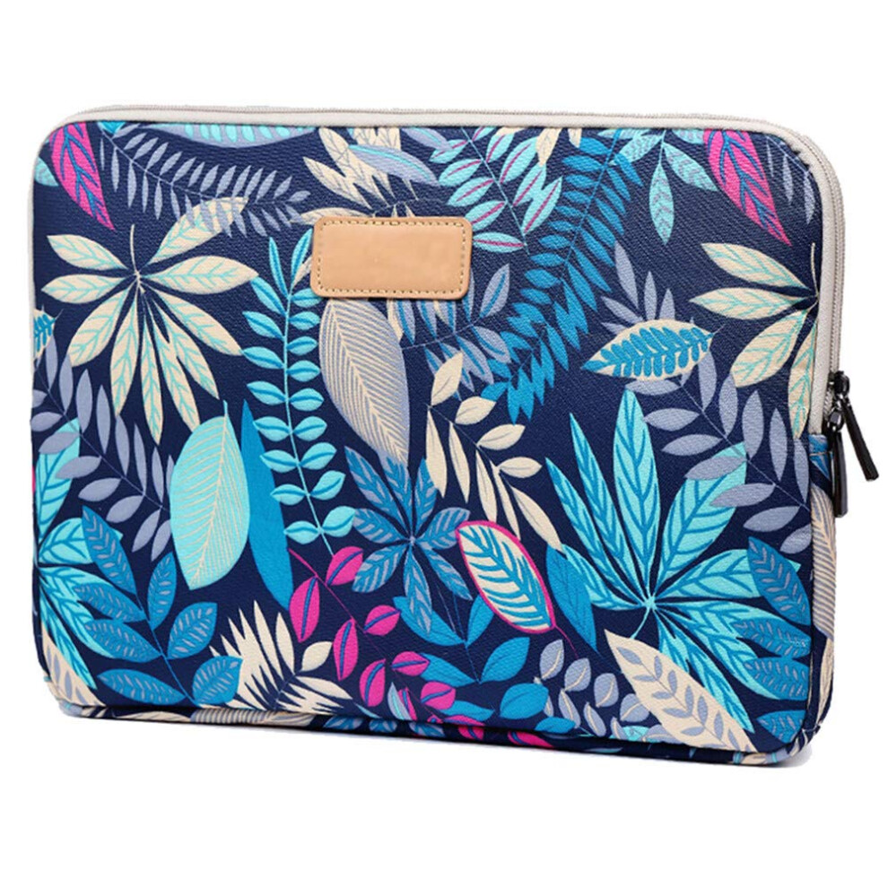 Laptop Sleeve 14 Inch Waterproof Canvas Shockproof Case For Notebook, Ultrabook – Forest Pattern Blue 9323874618340