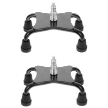 2Pièces Embouts Stables Pour Canne Avec Base Quad Noire En Caoutchouc