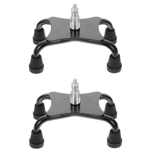 2Pièces Embouts Stables Pour Canne Avec Base Quad Noire En Caoutchouc