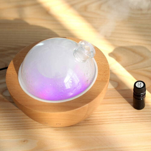For Glass Essential Oil Diffuser with Real Wood Base, 2022 Upgrade Aromatherapy Diffuser 2