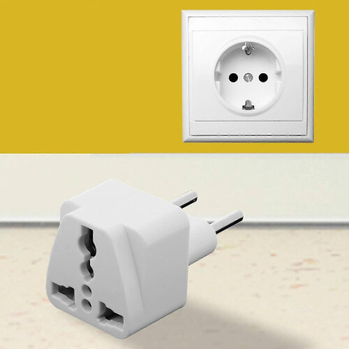 Universal Adapter, United Kingdom, Usa, Caribbean, Type C Plug, White 2