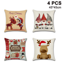 Thème de Noël festif, coussin en lin, fermeture à glissière cachée, Gnome allemand, Frohe Weihnachten, tissu polyester, cousu à la main