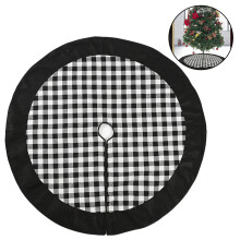 Jupe de sapin de Noël édition de luxe, à carreaux rouges et noirs pour une décoration intemporelle
