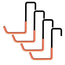 Robuste Dachsparrenhaken, große S-Haken, Leiterfahrradhaken, Garagenaufbewahrung, vinylbeschichtet, orange, 4er-Pack