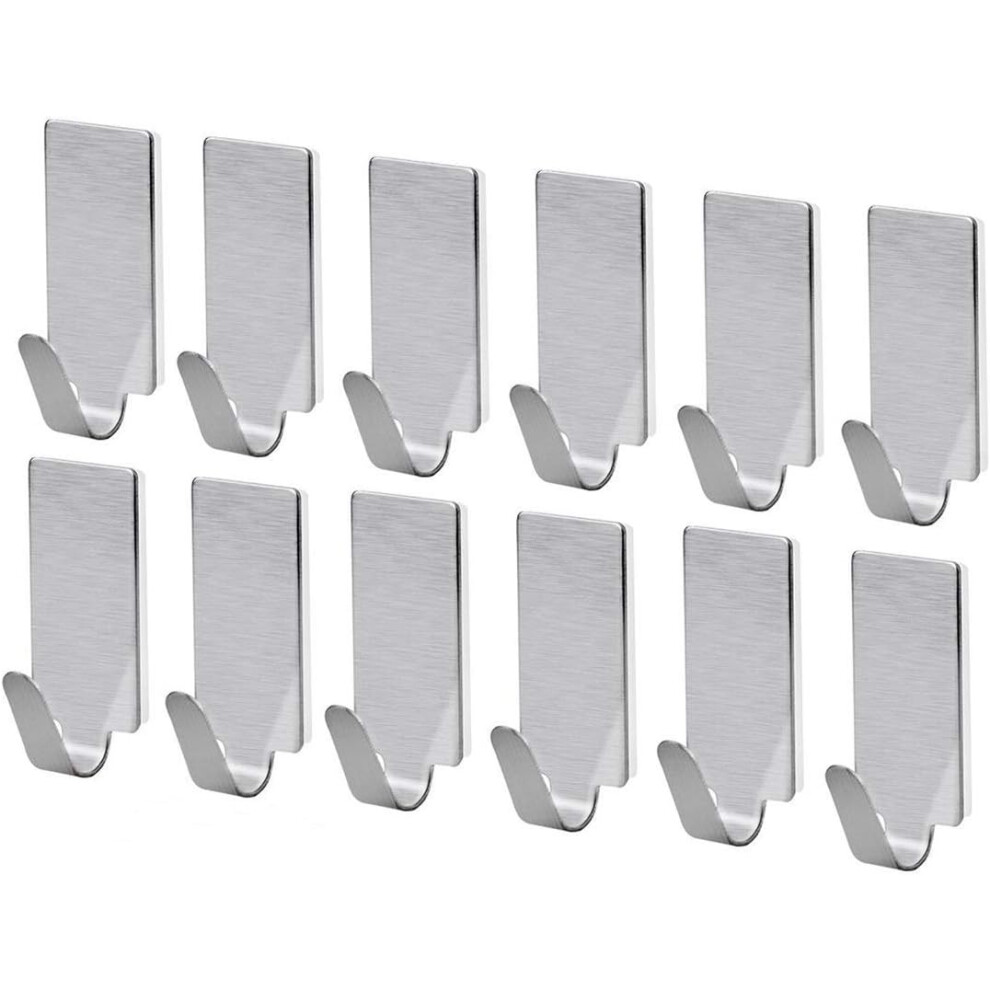 Adhesive Hooks, Space-Saving Rust-Resistant Stainless Steel Wall Hangers For Efficient Organization 9454554848389