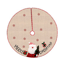 Tapis de sapin de Noël, design unique, 108 cm, lin, motif flocons de neige, facile à assembler avec trois attaches, doux et chaud au toucher, pour