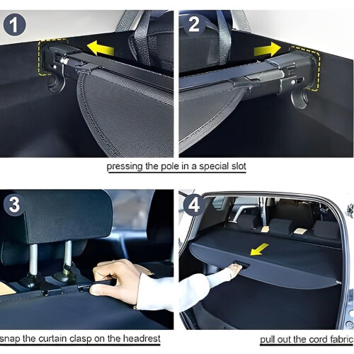 Car Retractable Rear Trunk Cargo Cover for 4Runner 20102019 Tailgate Parcel Shelf Replacement 1