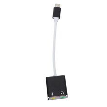 Externer USB-Audioadapter mit Soundkarte, 3 x 5-mm-Klinkensteckern, Stereoausgang und Mono-Mikrofoneingang. Plug & Play für PC, Mac und PS4, keine