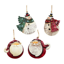 Décorations de Noël uniques faites à la main, ensemble rustique Partybus pour intérieur et extérieur, 4 décorations suspendues en métal