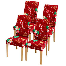Housses de chaises de Noël, ourlet élastique, tissu très extensible pour une installation facile, décoration de Noël avec assise de chaise