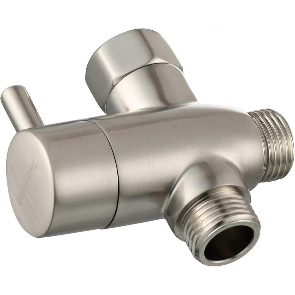 Shower Splitter Valve Brushed Nickel G1/2" Brass Shut Off Shower Diverter Valve 7057162513797