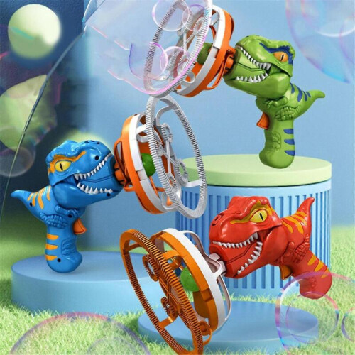 (Blue)Fan Dinosaur Bubble Machine in Bubble Handheld Electric Dinosaur Bubble Machine Bubble Dinosaur Pool 1