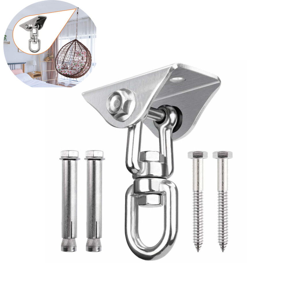 Porch Swing Sets Anchor, Yoga Swing Hammock Support, Heavy Punching Bag Mount, Heavy Duty Ceiling Mount With 360 Swivel, 180 Swing, Stainless 9454554852560