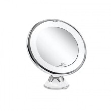 Led Lighted 10x Magnifying Makeup Mirror With Power Loing Suction Cup, Bright Diffused Light And 360 Degree Rotating Adjustable Arm, Portable Cor