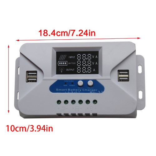 12V/24V Solar Controller Solar Panel Regulator with LCD-40A 1