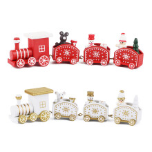Ensemble complet de train féerique d'hiver, taille idéale pour un bel effet, coffrets de train en bois bonhomme de neige pour les fêtes de Noël,
