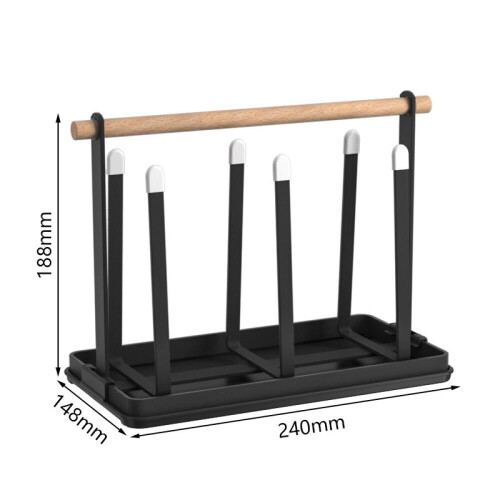 Bottle Holder for 6 Bottles with Removable Drying Mat 2