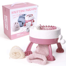 Knitting Machine 22 Needles Smart Round Loom for Socks Hats, Rotating Double Knit Board for Adults Kids