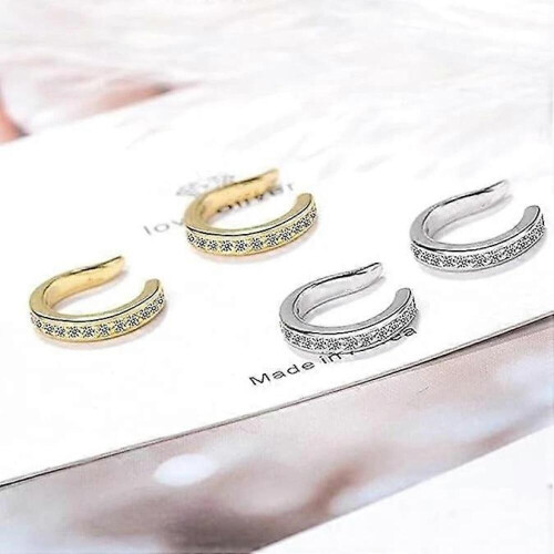 (Silver)Fixura Ear Clips, Pierceless Ear Cuff, Thin Chunky Ear Cuffs Non Piercing 1