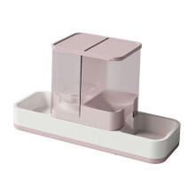(Rosa) Set automatico 2 in 1 con mangiatoia e distributore d'acqua per cuccioli, ricci e conigli