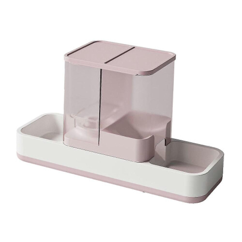 (Rosa) Set automatico 2 in 1 con mangiatoia e distributore d'acqua per cuccioli, ricci e conigli