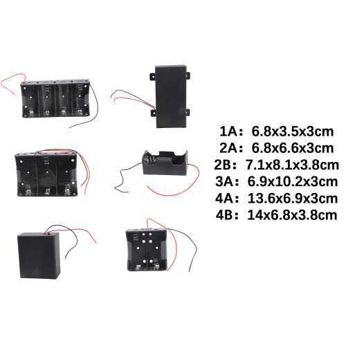 LR20 D Battery Holder ABS Material-3 battery boxes with 1