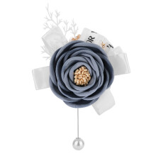 Vintage rosekorsasje for kvinner, elegant håndlaget håndleddsblomst med perler og sløyfe, lås i rustfritt stål, egnet for jubileer, formelle