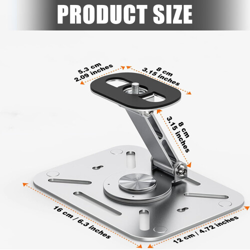 Metal Projector Ceiling Wall Desk Mount Stand 1/4Inch-Silver 2