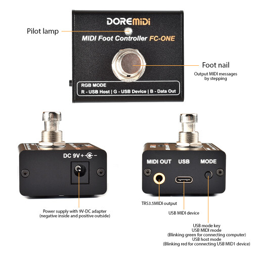 DOREMiDi MIDI-Fußregler, E-Gitarre, 1