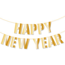 Bannière « Bonne Année » pré-assemblée, toile de fond facile à utiliser pour une célébration sans effort, papier cartonné épais de haute