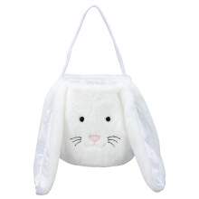 Sacs cabas élégants pour Pâques, paniers de Pâques blancs en peluche avec lapin, seaux de Pâques personnalisés avec lapin, sacs cadeaux pour