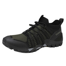 Men Women Breathable Mesh Wading Shoes with Thick Sole for Hiking Fishing Camping, Green, 10 UK
