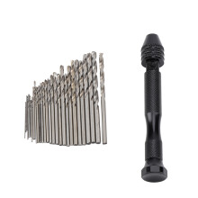 Taladro manual de aleación de aluminio con brocas microhelicoidales, juego de taladro de precisión para portabrocas de precisión para