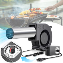 Ventilator compact pentru grătar cu control continuu al vitezei, suflantă de aer portabilă pentru grătar cu cărbune, camping, utilizare în aer