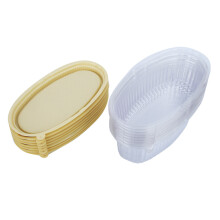 Vassoio per sushi facile e pratico, in plastica trasparente, design tradizionale giapponese, contenitore resistente e trasparente per snack e