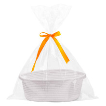 Woven Cotton Rope Storage Basket Organizer for Toys Clothes Towels in Nursery Bedroom Bathroom