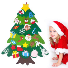 Sapin de Noël en feutrine à monter soi-même de 90 cm de haut, en feutrine résistante de 3 mm d'épaisseur, idéal pour la décoration de Noël